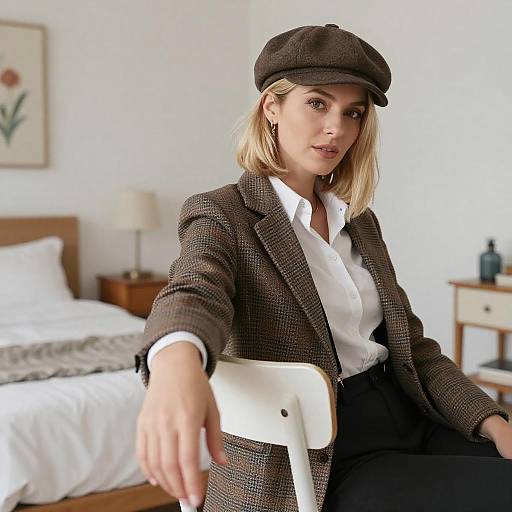 Blonde Woman in Vintage Outfit