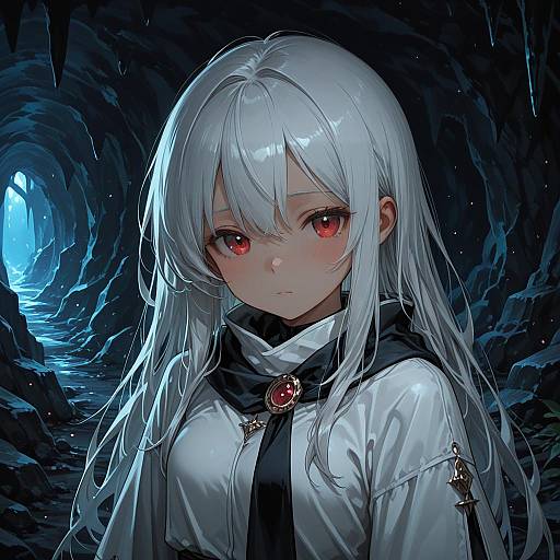 Mystical Girl in a Cave Setting