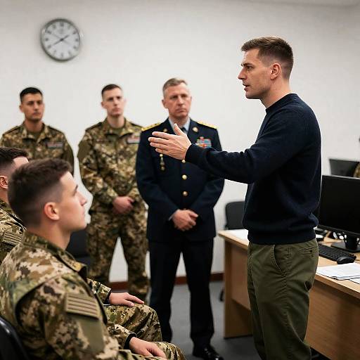 Intense Military Briefing in Action