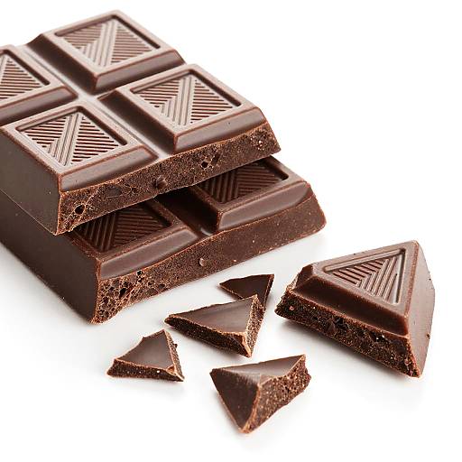 Glossy Dark Chocolate Stack Close-Up