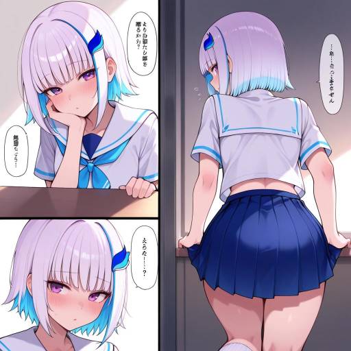 Anime Girl in School Uniform Panels