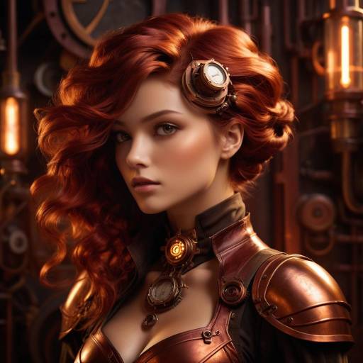 Radiant Steampunk Inventor in Warm Glow Radiant Steampunk Inventor in Warm Glow