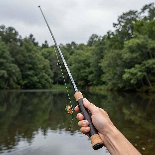 Serene Fly Fishing by Forest Lake