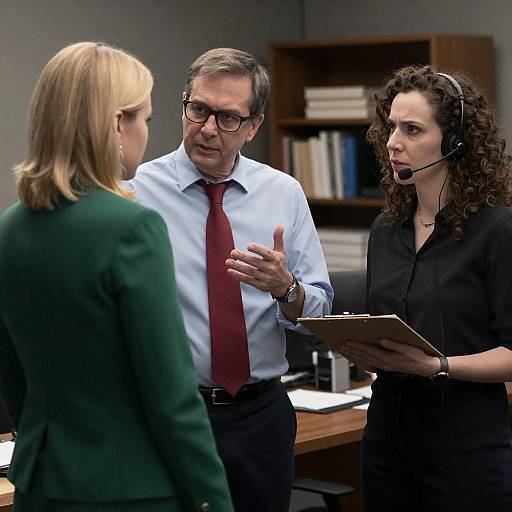 Intriguing Moment in a Dimly Lit Office