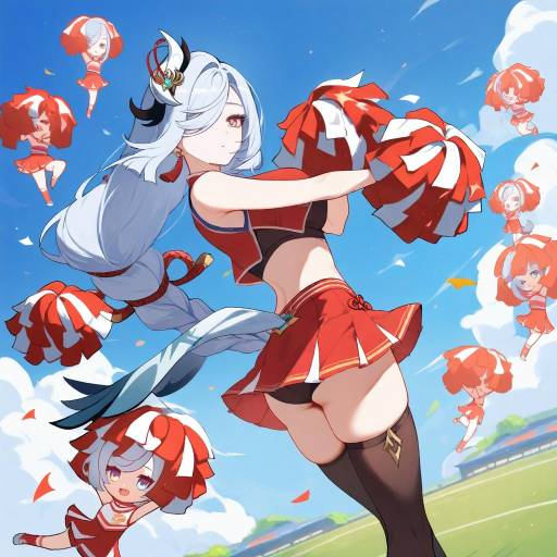 Dynamic Cheerleader Shenhe in Action