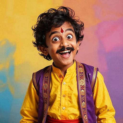 Vibrant Indian Cartoon Character