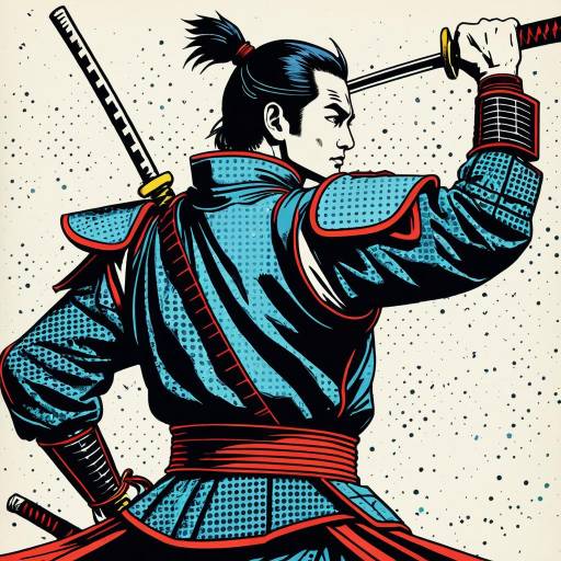 Futuristic Samurai Warrior Illustration