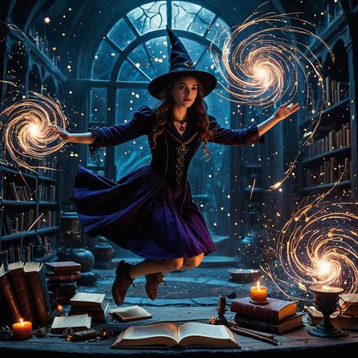 Enchanting Witch Apprentice in Arcane Workshop