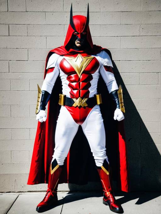 Man in Azrael DC Comics Cosplay Costume