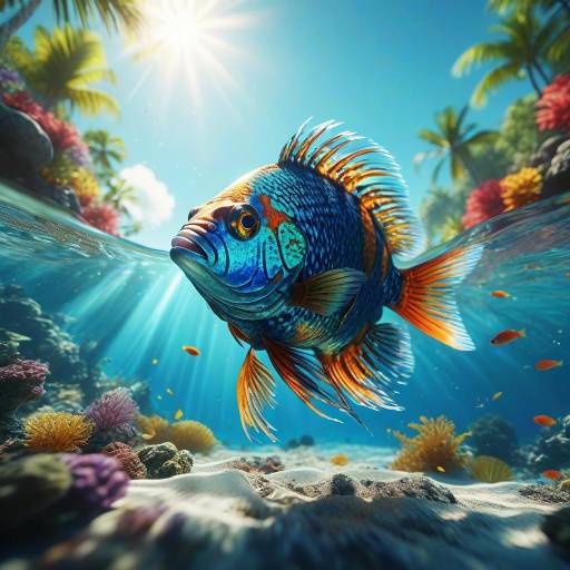 Cinematic Tropical Fish Near Sunlit Shore