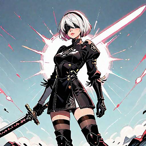 Blindfolded 2B in EdgAdepta Power Armor