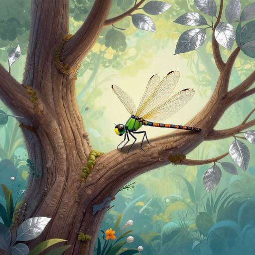 Whimsical Dragonfly Bug's-Eye View