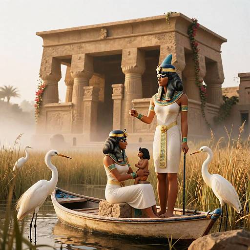 Isis Cradling Infant Horus at Dawn