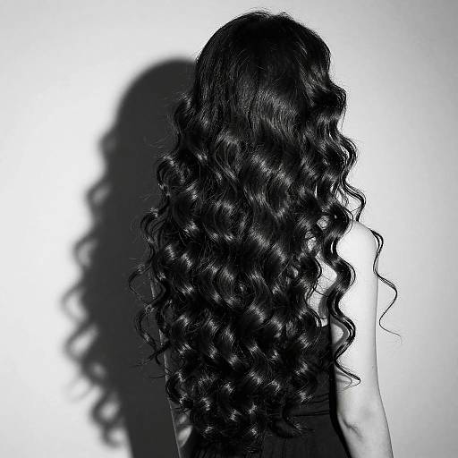 Artistic Black and White Curly Hair