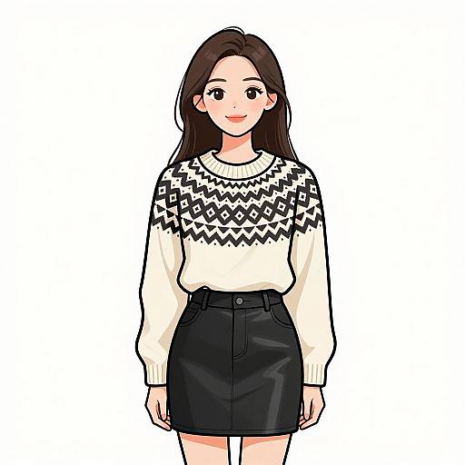 Smiling Woman in Fair Isle Sweater