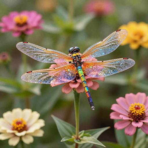 Fantasy Dragonfly Zinnia in Glade