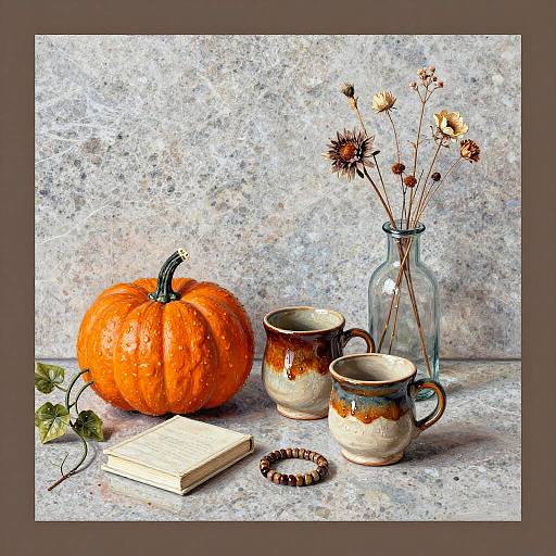 Cozy Gouache Still Life Composition