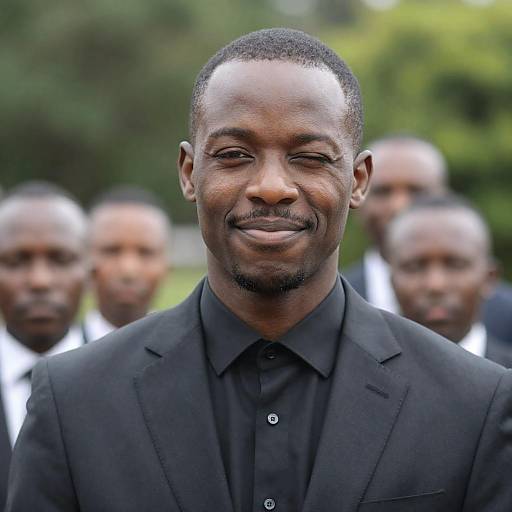 Confident Man Winking in Suit