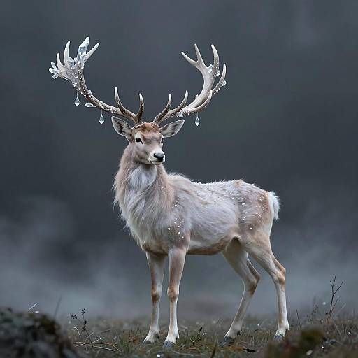 Ethereal Stag in a Surreal Landscape