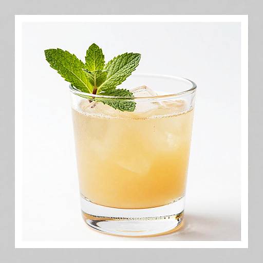 Orange Cocktail with Mint Garnish