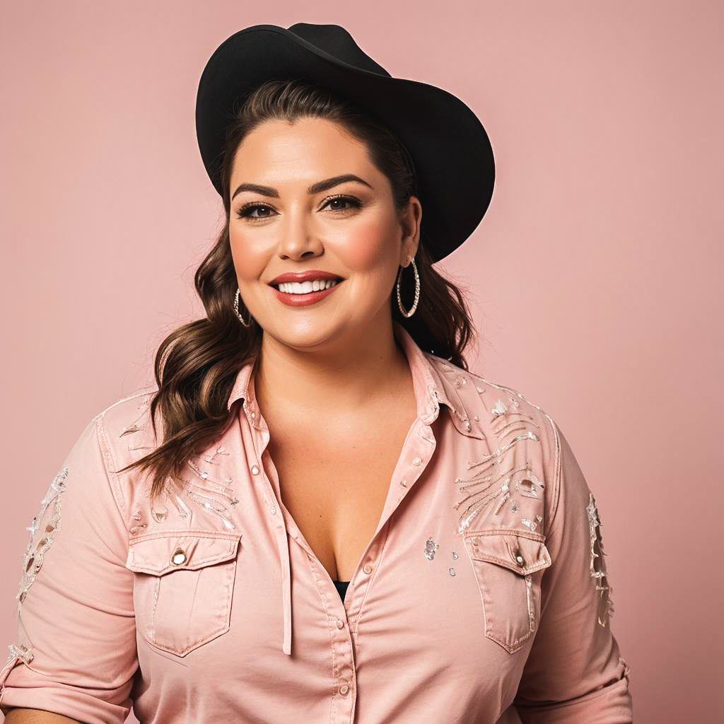 Joyful Plus-Size Country Singer Photoshoot