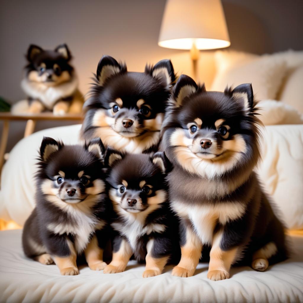 Charming Pomeranian Family Portrait