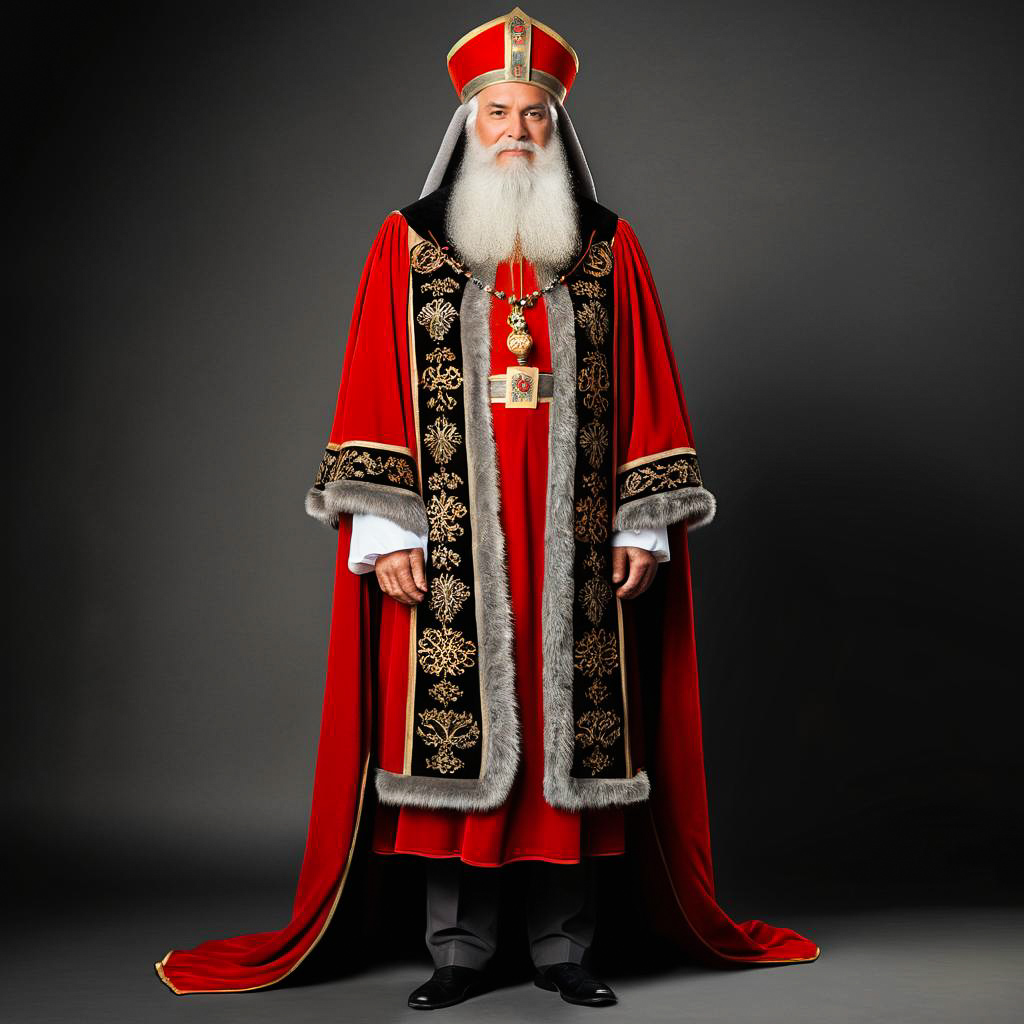 Elderly Gentleman in Festive Robes