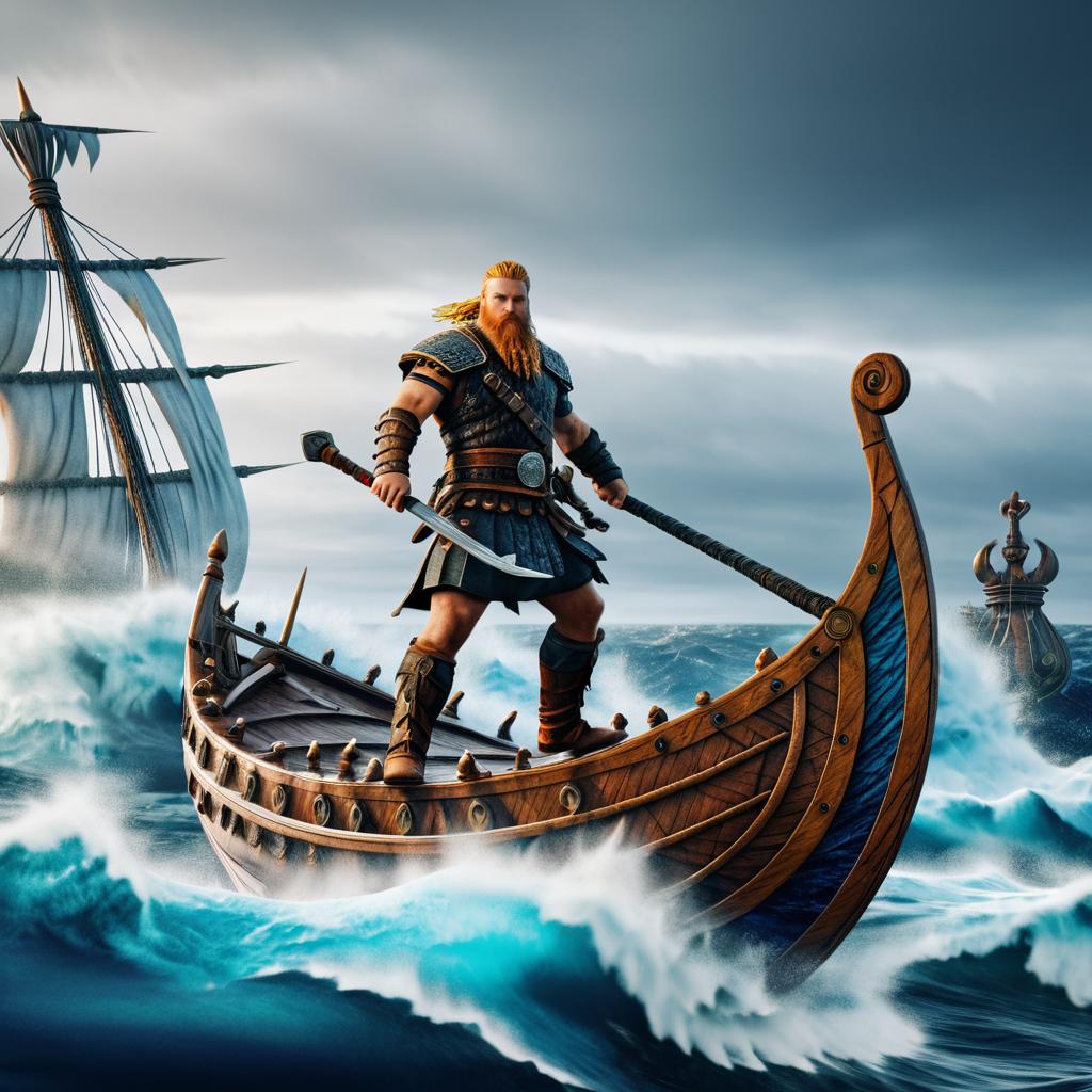 Viking Warrior Ragnarr on the High Seas