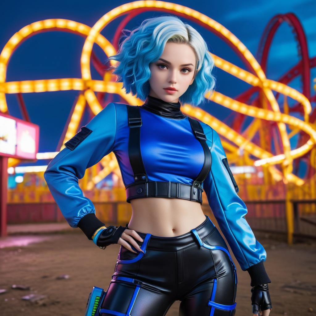 Cyberpunk Android 18 in Amusement Park