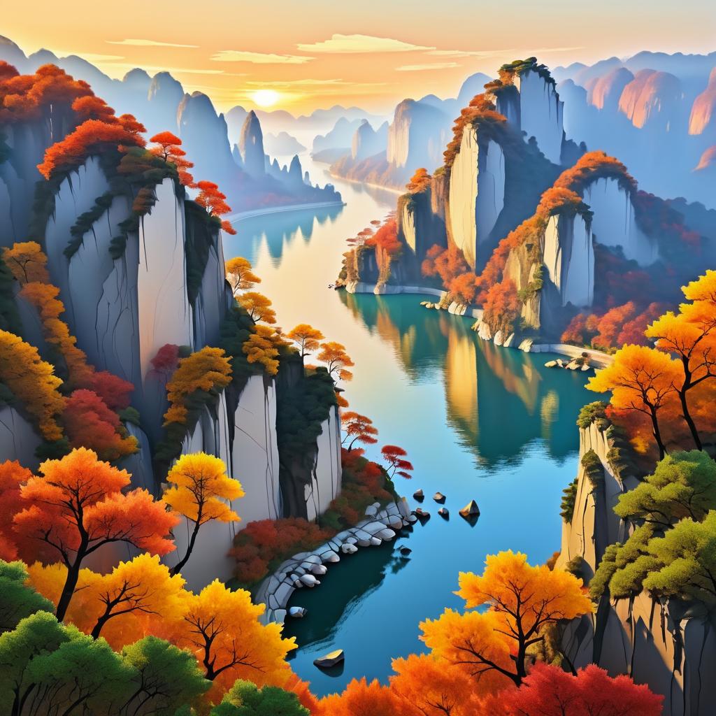 Majestic Autumn Cliffs at Sunset