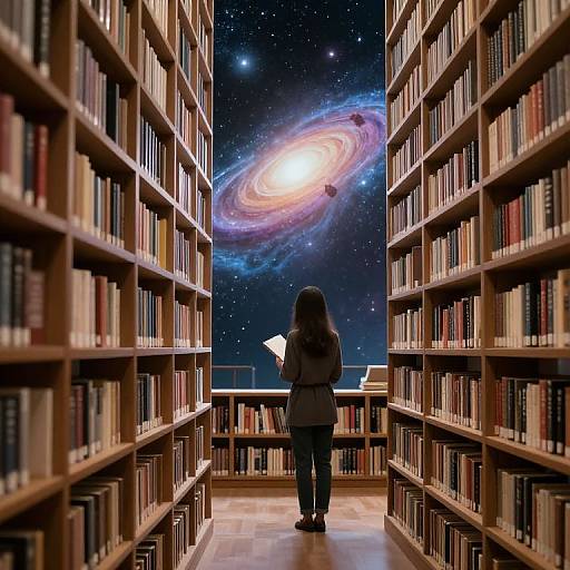 Galactic Librarian with Whispering Books