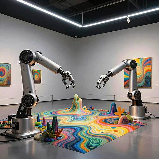 Surreal AI Art with Robotic Arms