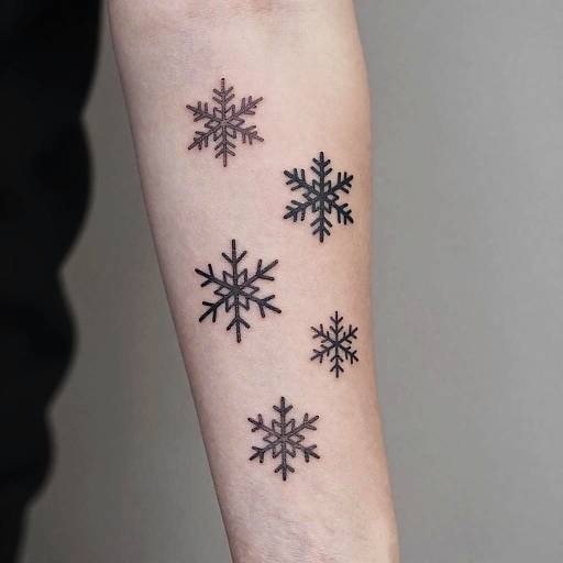 Minimalist Snowflake Tattoo on Forearm