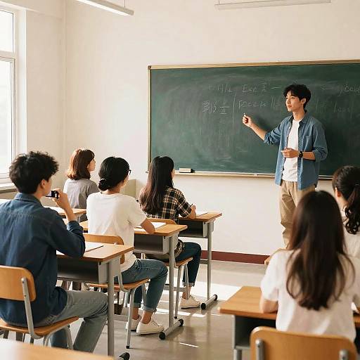 Casual Classroom Discussion with Teacher