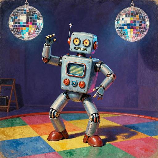 Retro Robot Disco Lowbrow Art