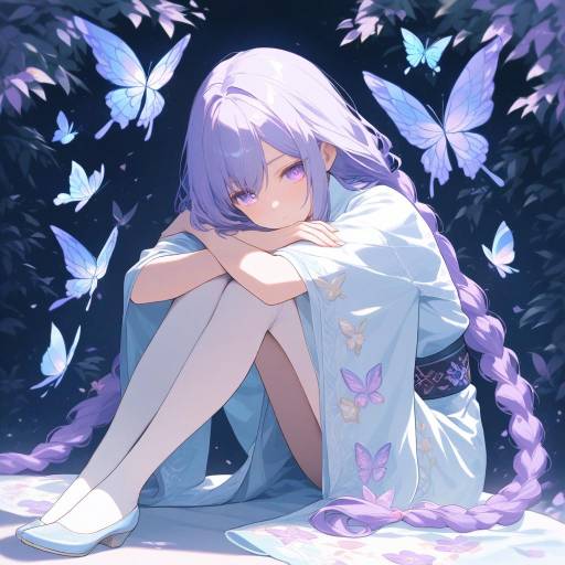 Whimsical Anime Girl by Serene Lakeside