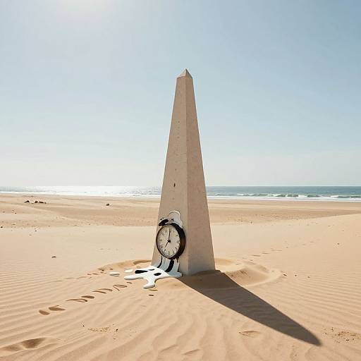Surreal Melting Clocks Obelisk Scene