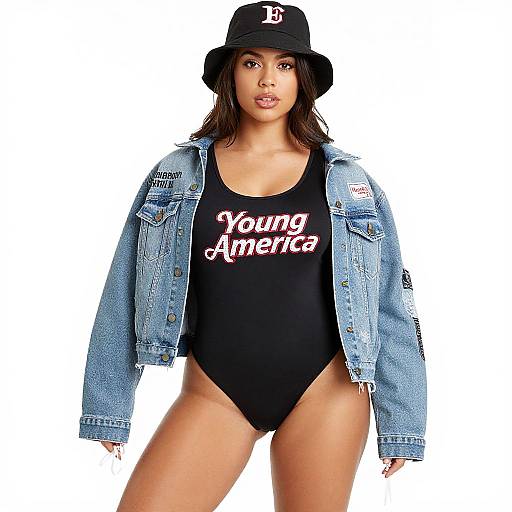 Photograph of a young woman with medium brown skin, wearing a black 