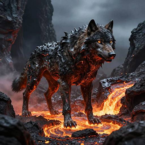 Molten Lava Fenrir Wolf
