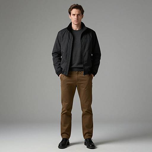 Serious Man in Casual Outfit