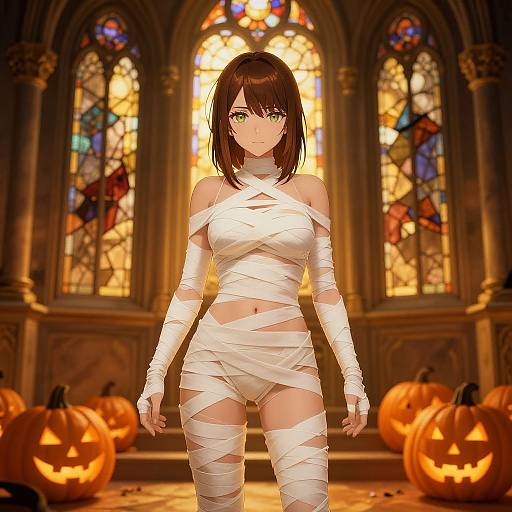 Anime Mummy Girl in Gothic Halloween