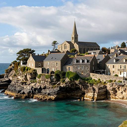 Quaint Coastal Village on Cliff