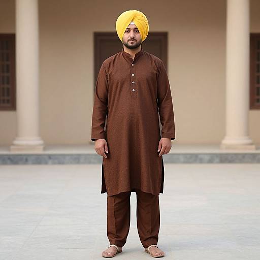 Man in Bhangra Dress with Turban