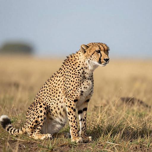 Cheetah Portrait on Grassy Hill