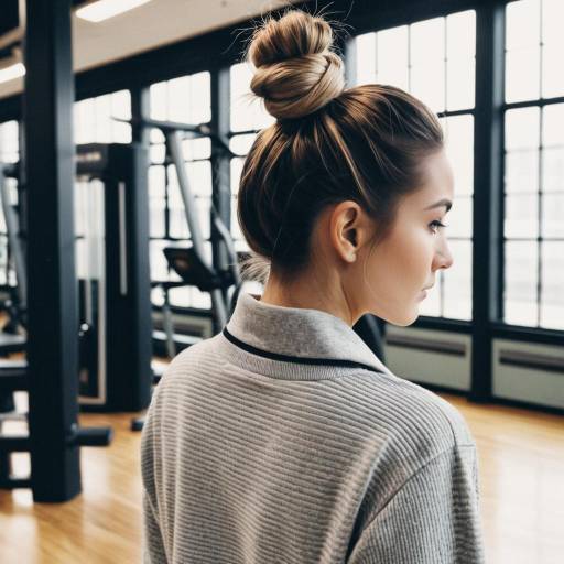 Woman with Knotted Bun Hairstyle in Gym Woman with Knotted Bun Hairstyle in Gym