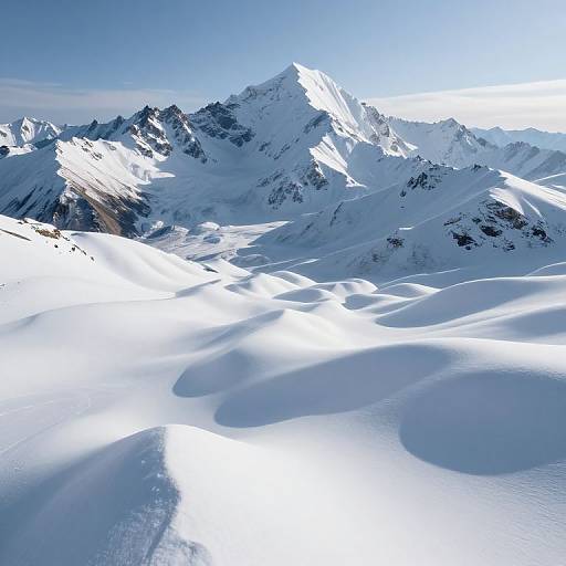 Surreal Snow-Capped Mountain Waves