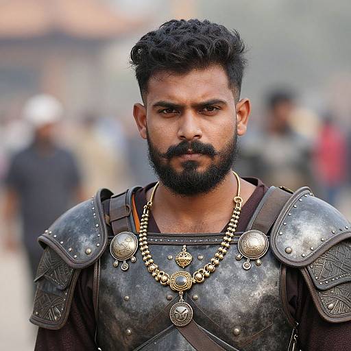 Bearded Male Warrior in Armor