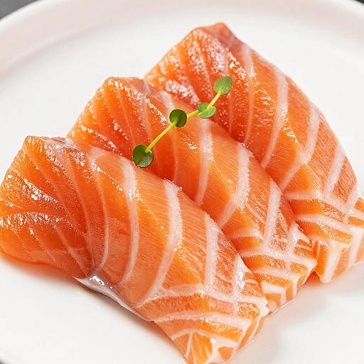 Vibrant Orange Salmon Sashimi Close-Up