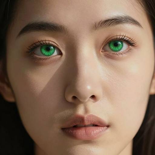 HD Portrait with Vivid Green Eyes