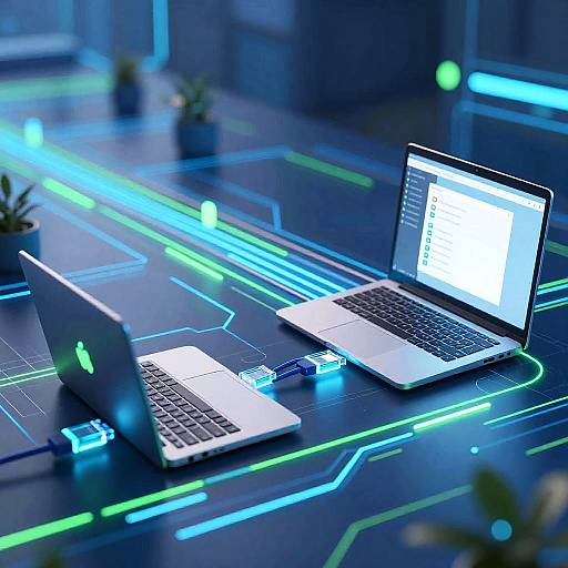 Futuristic Anydesk Remote Desktop Scene